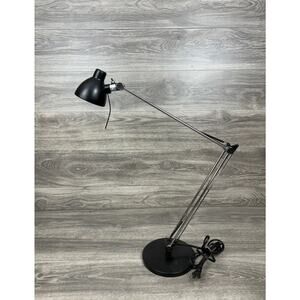 IKEA Antifoni Black Chrome Desk Work Lamp Adjustable Metal Light Architect A0601